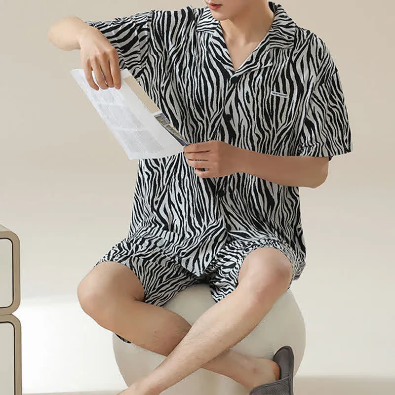 Unisex-Pyjama-Set aus Modal mit Zebramuster