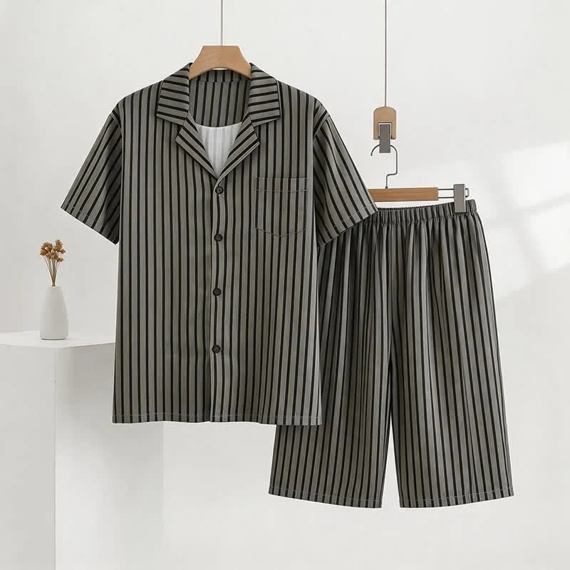 Unisex-Pyjama-Set aus Modal mit Streifen