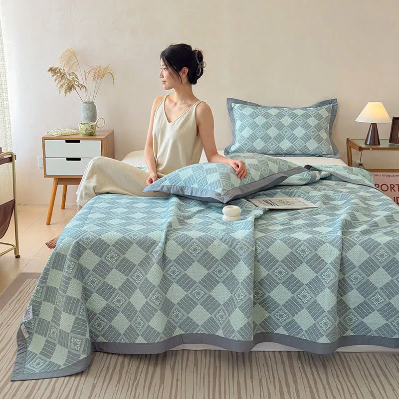 Wendbare 3-lagige geometrische Jacquard-Decke