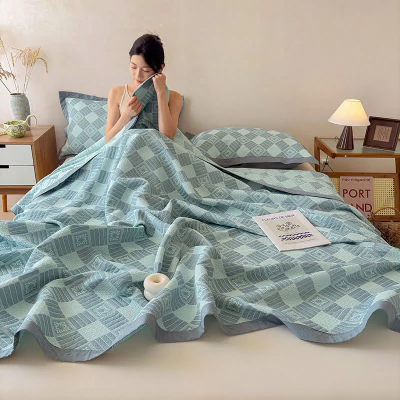 Wendbare 3-lagige geometrische Jacquard-Decke