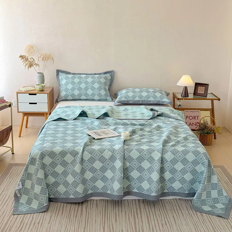 Wendbare 3-lagige geometrische Jacquard-Decke
