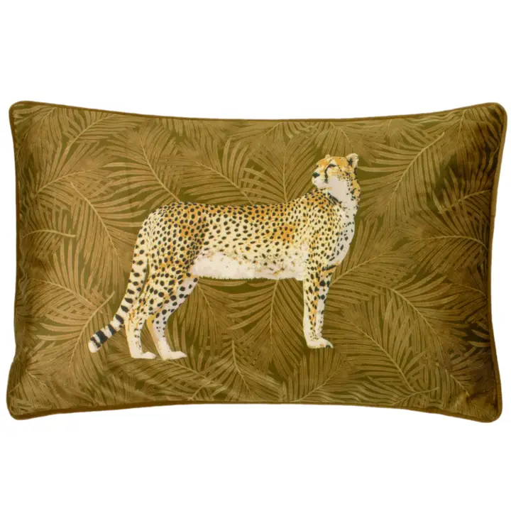 Samt-Kissen Gepard 30x50cm Gold