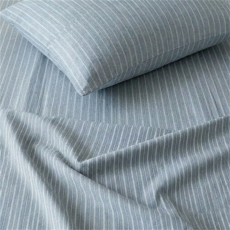 Bettwäsche-Set aus Baumwolle mit nordischen Streifen, Einzelbett XL