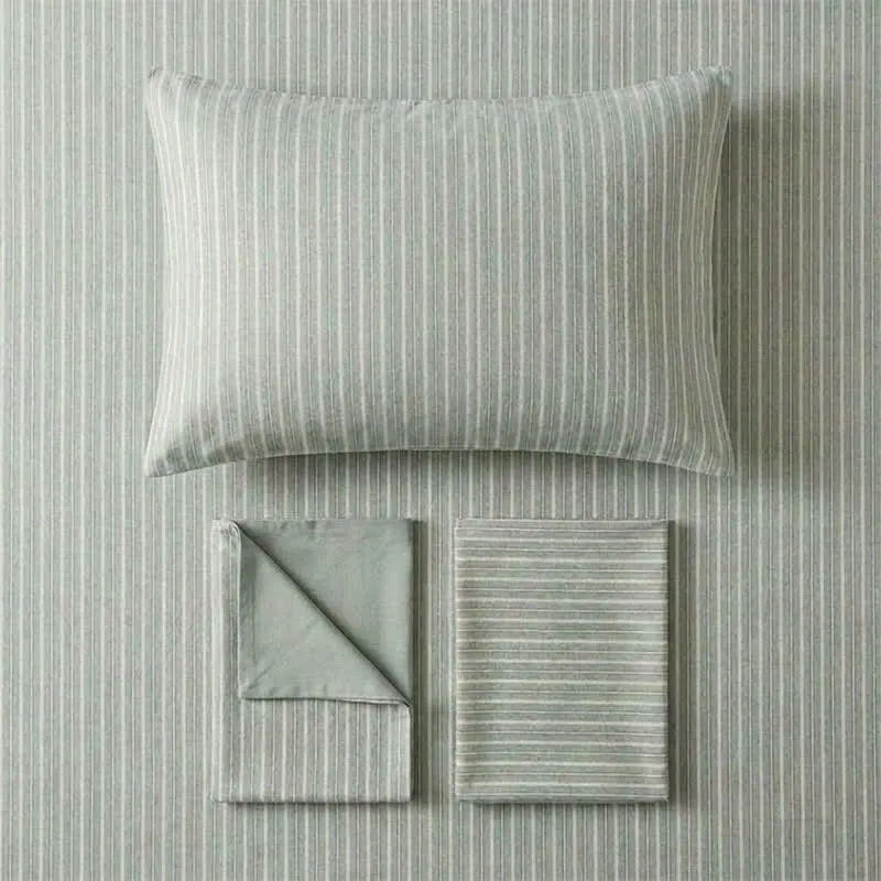 Bettwäsche-Set aus Baumwolle mit nordischen Streifen, Einzelbett XL