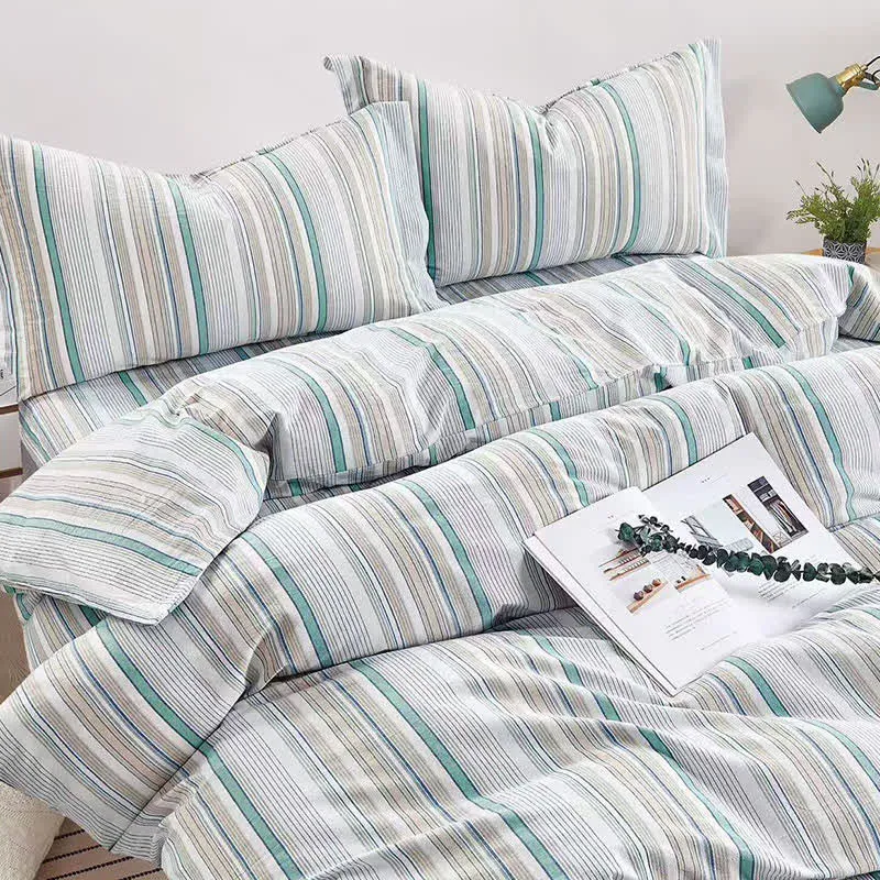 Bettwäsche-Set mit Pastellstreifen, Einzelbett XL, für Studentenwohnheime