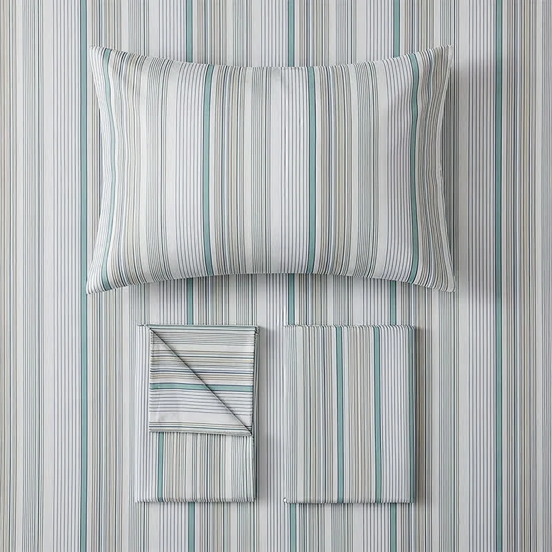Bettwäsche-Set mit Pastellstreifen, Einzelbett XL, für Studentenwohnheime