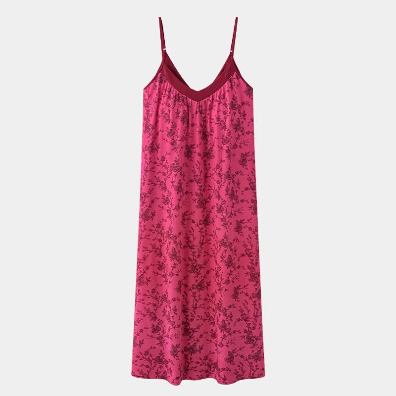 Hauskleid aus Baumwolle mit Rosenranken und Blumenmuster