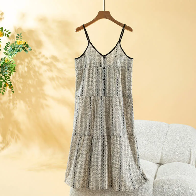 Boho-Baumwoll-Cami-Nachthemd für Damen