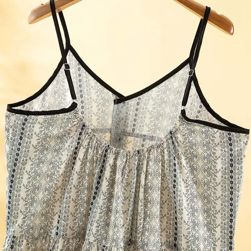 Boho-Baumwoll-Cami-Nachthemd für Damen