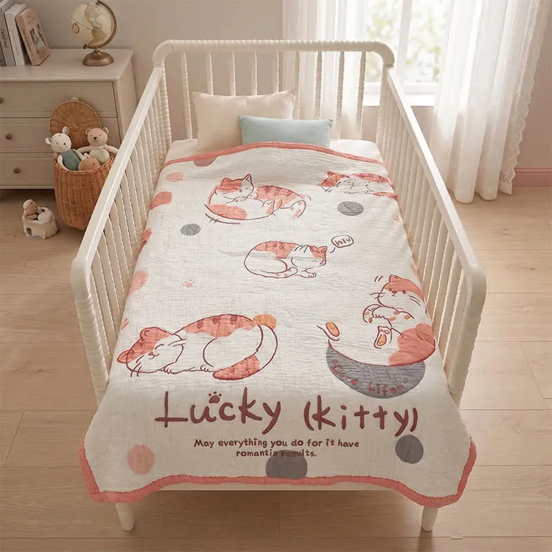 Lucky Kitty Lyocell Steppdecke für Babys
