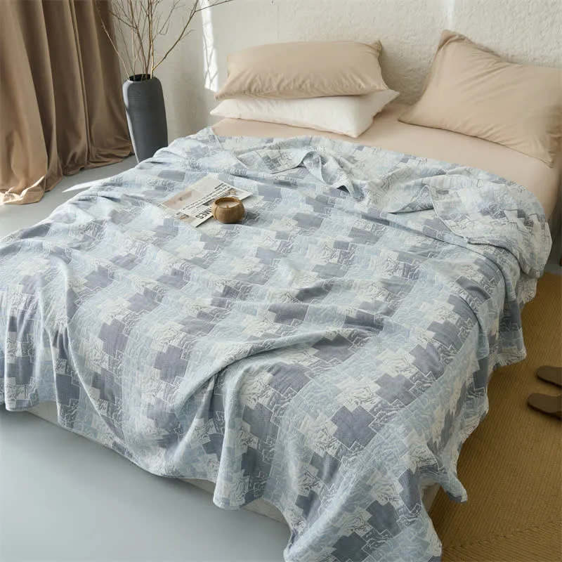 Wendbare, geometrische Baumwoll-Musselin-Decke