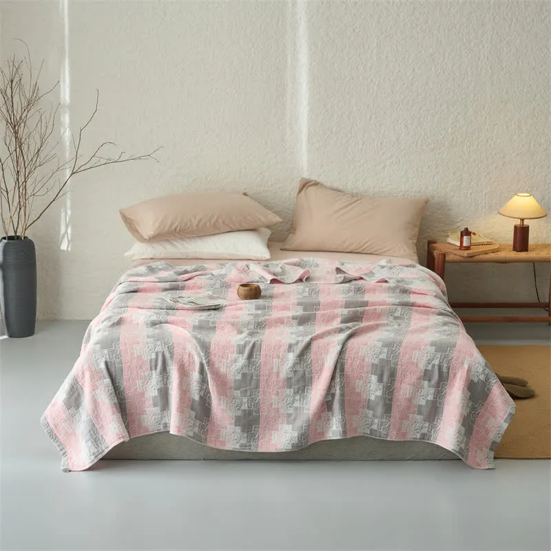 Wendbare, geometrische Baumwoll-Musselin-Decke