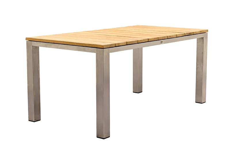 Zeo Living Gartentisch Vancouver 165 x 90cm Teak/Edelstahl