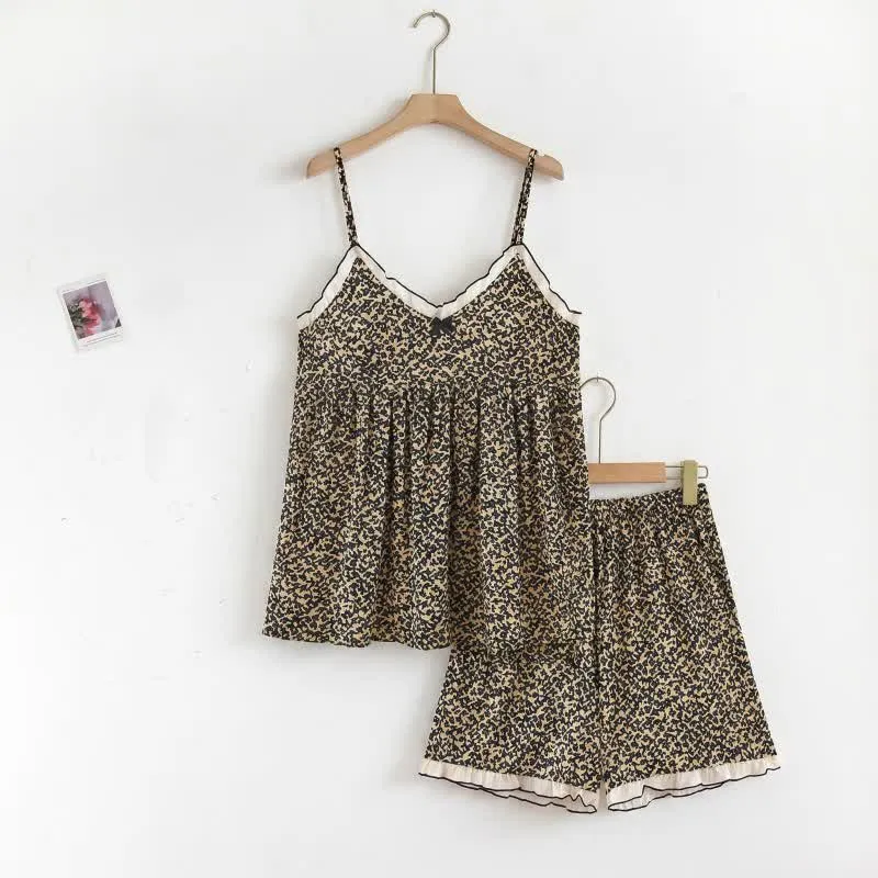 Pyjama-Set aus bedrucktem Modal-Cami-Shorts