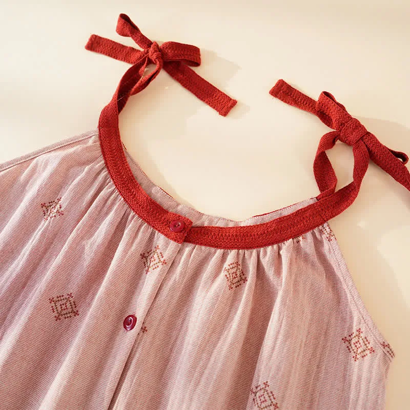 Pyjama-Set aus Baumwollgaze mit Schleifenriemen