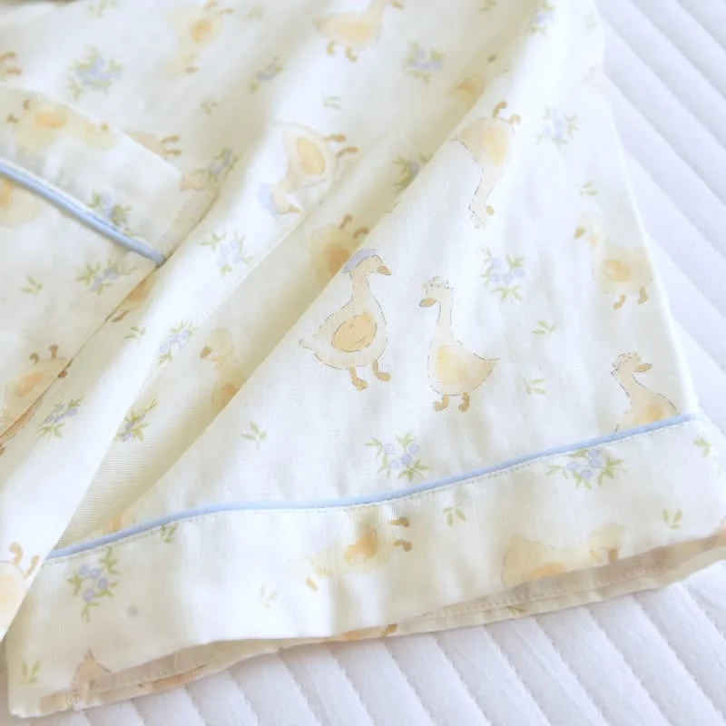 Dreiteilige Loungewear aus Baumwoll-Duck-Print