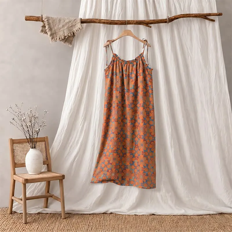 Vintage Boho Baumwoll-Nachtkleid