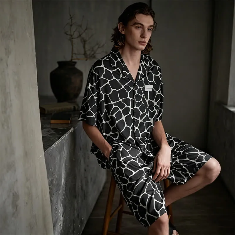 Partner-Pyjamas mit unregelmäßigem Steinmuster