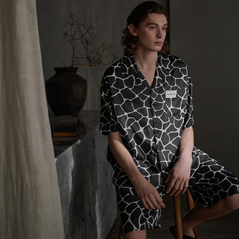 Partner-Pyjamas mit unregelmäßigem Steinmuster