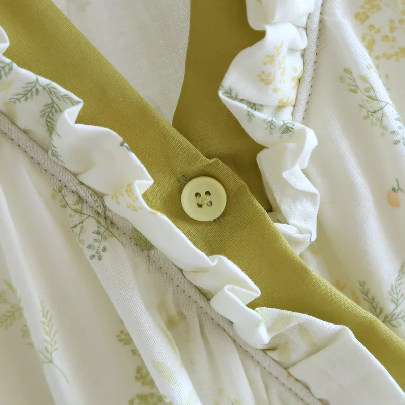 Yukata-Kleid aus Baumwollgaze mit Waldherbarium