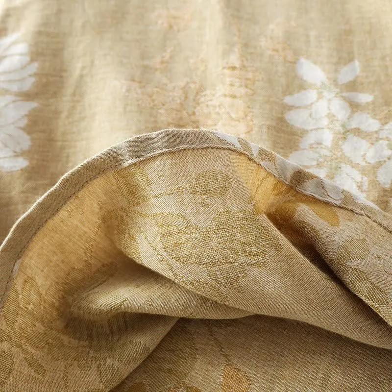 Loungewear-Set aus Baumwolle mit Blumenmuster und chinesischem Knoten