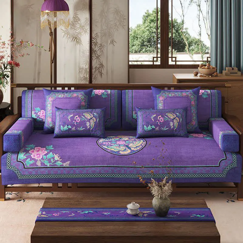 Sofaschutzhülle im Vintage-Stil mit orientalischem Blumen- und Schmetterlingsmuster