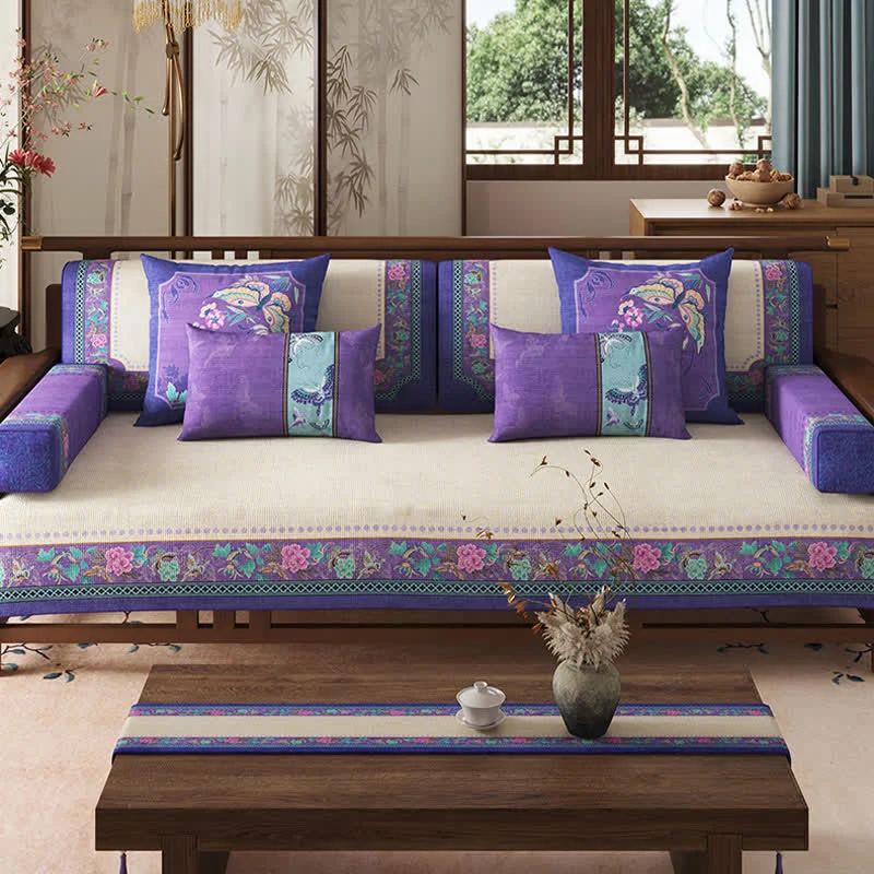 Sofabezug mit orientalischem Vintage-Blumenmuster