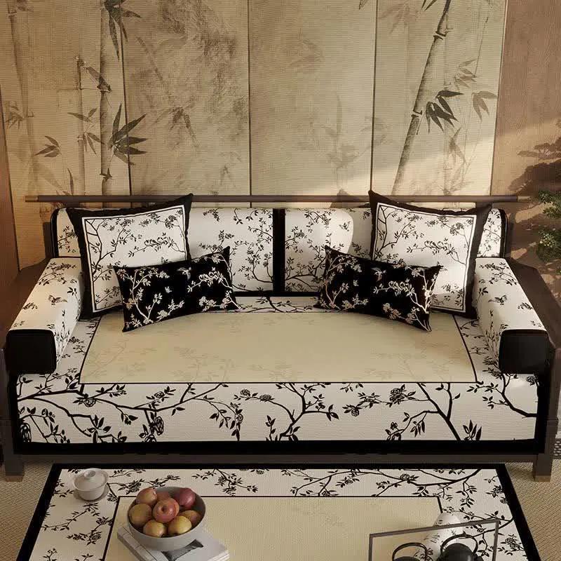 Sofabezug im Vintage-Stil mit orientalischem Blumenmuster