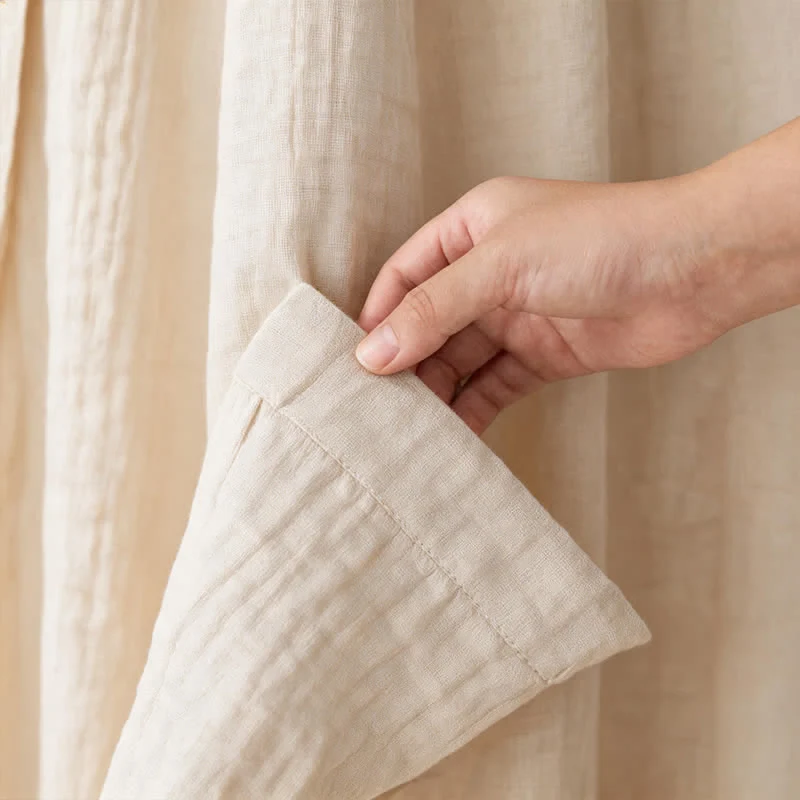 Kimono-Bademantel aus einfarbigem Baumwollgaze, Unisex