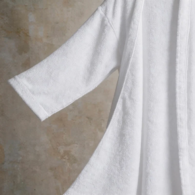 Unisex Kimono-Bademantel aus einfarbiger Baumwolle