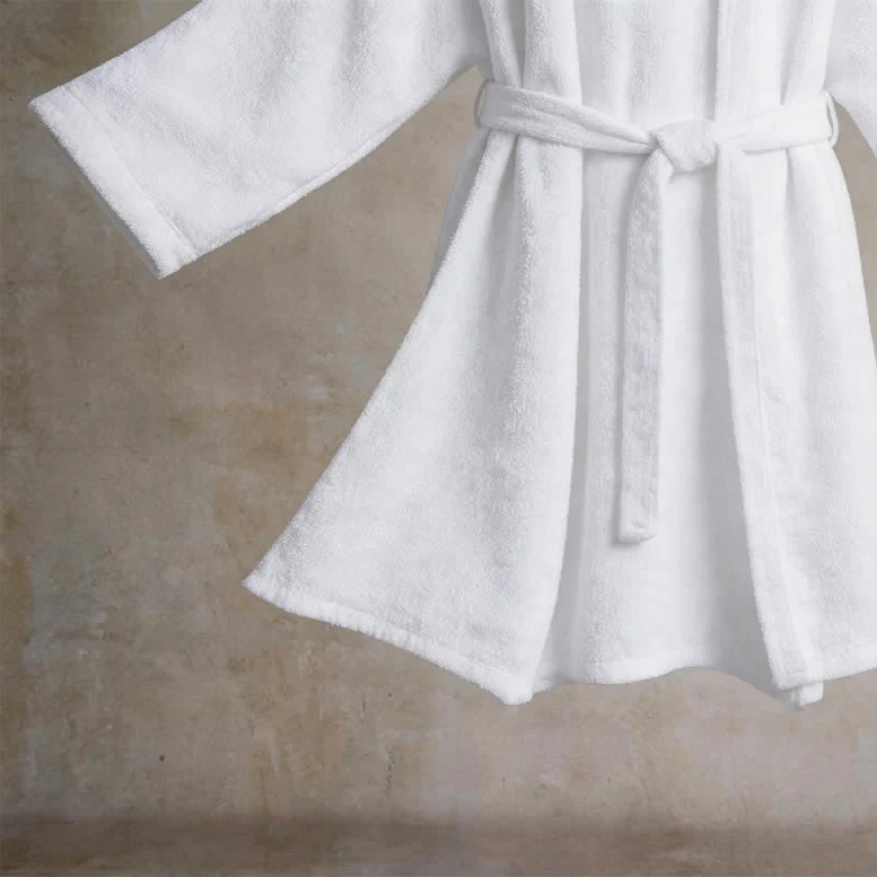 Unisex Kimono-Bademantel aus einfarbiger Baumwolle