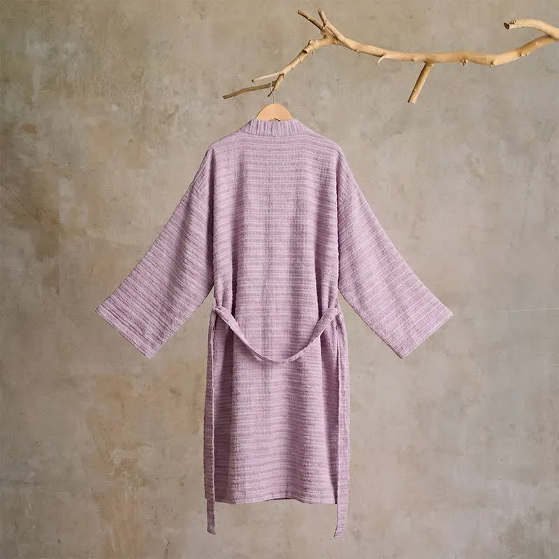 Kimono-Bademantel aus Baumwolle mit Waffelmuster