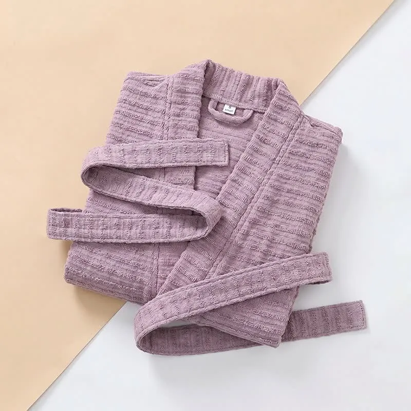 Kimono-Bademantel aus Baumwolle mit Waffelmuster