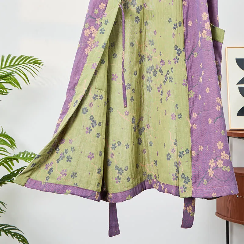 Kimono-Bademantel aus Musselin mit kurzen Ärmeln