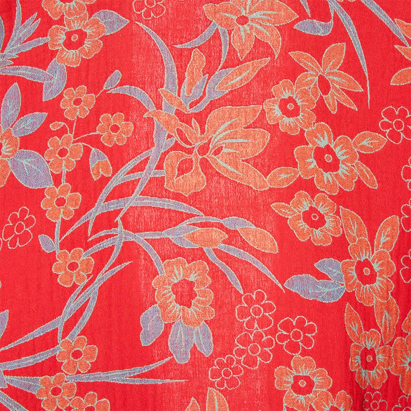 Kimono-Bademantel aus böhmischem Musselin mit Blumenmuster