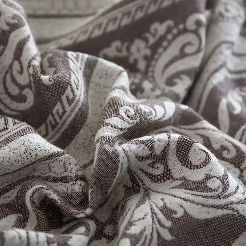 Baumwolldecke mit Damast-Paisley-Muster