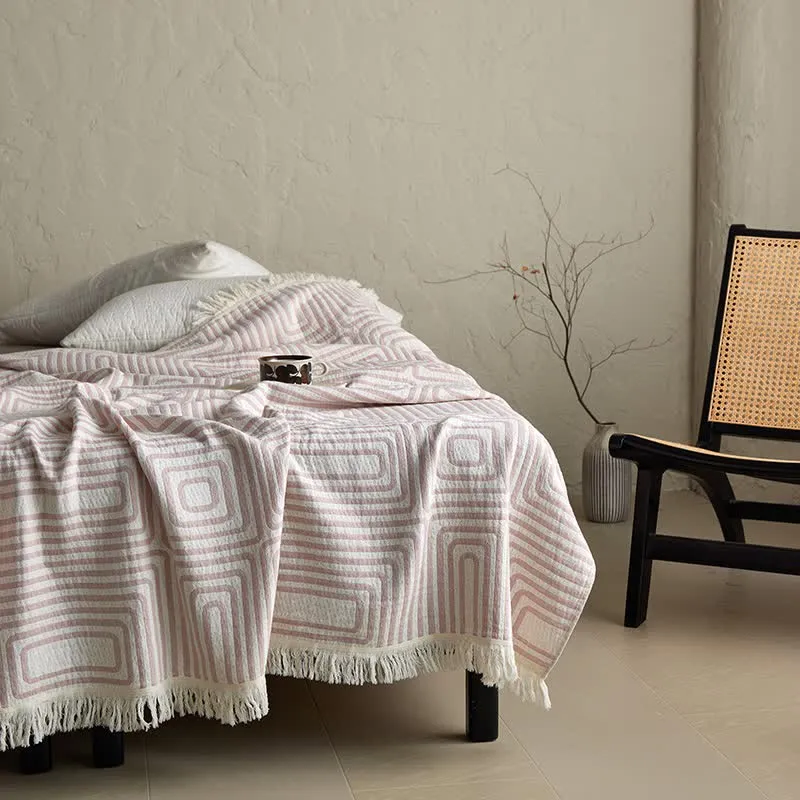 Baumwollgaze-Decke mit geometrischem Labyrinthmuster