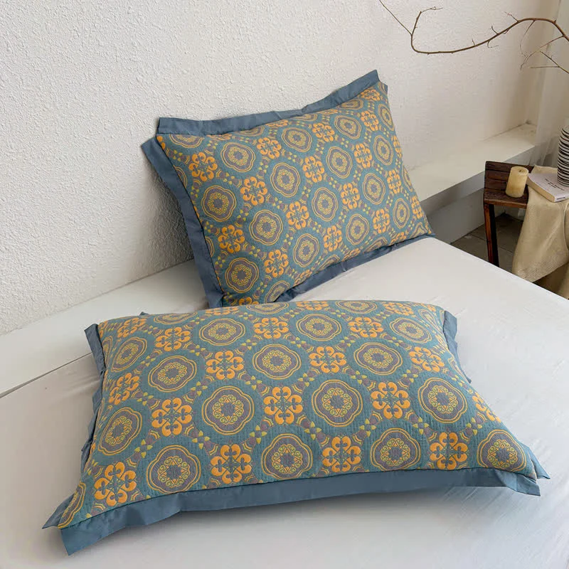 Boho-Tagesdecke aus dreilagigem Musselin, wendbar