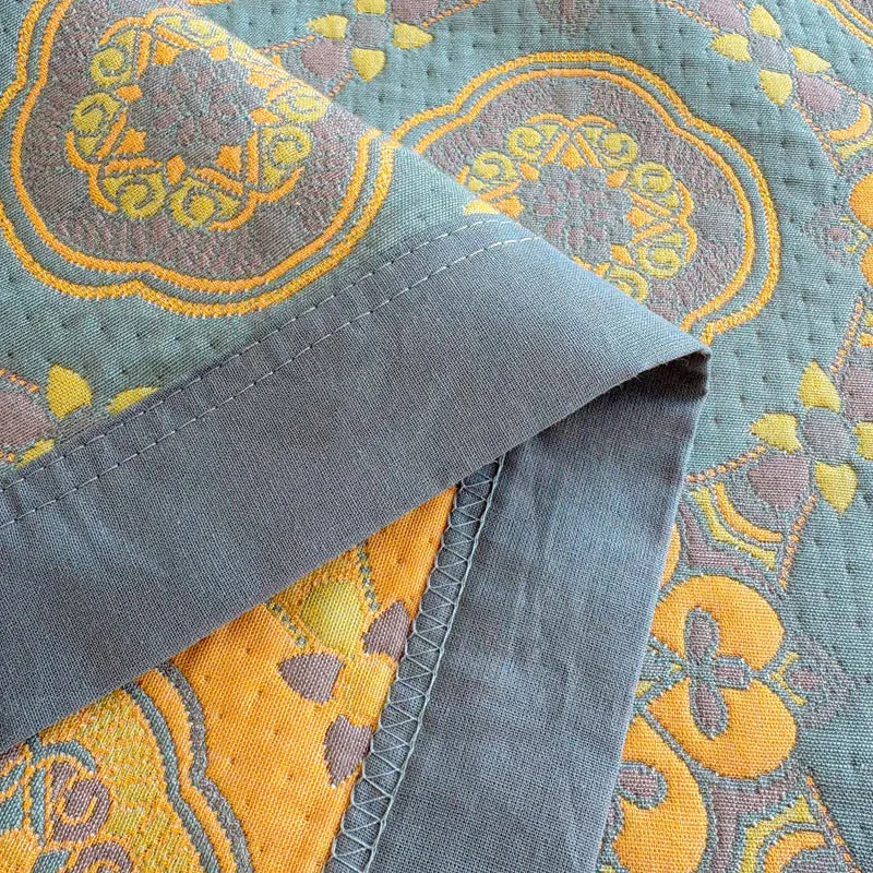 Boho-Tagesdecke aus dreilagigem Musselin, wendbar