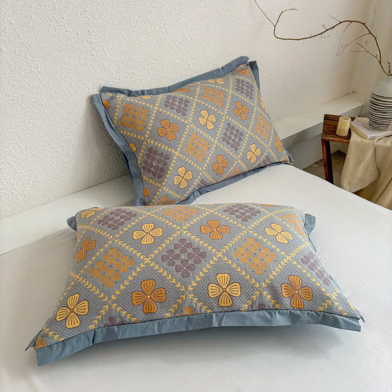 Geometrische Kleeblatt-Decke aus drei Lagen Baumwollgaze
