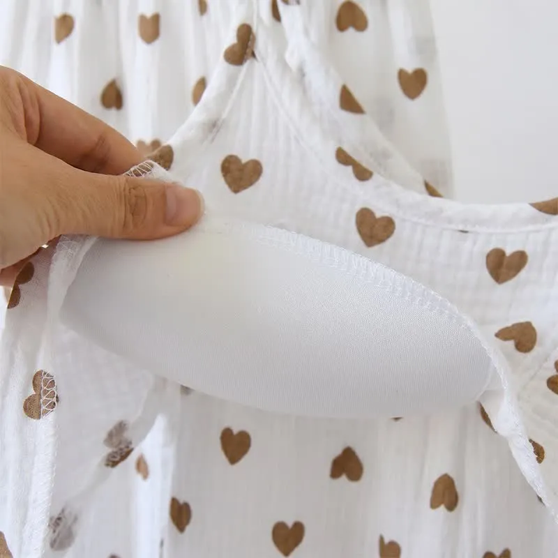 Rüschen-Herz-Baumwollgaze-Cami-Pyjama