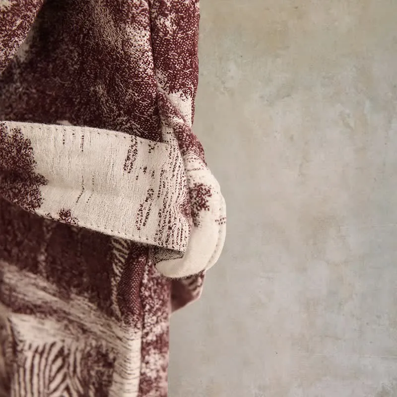Kimono-Bademantel aus Baumwolle mit Toile-Print