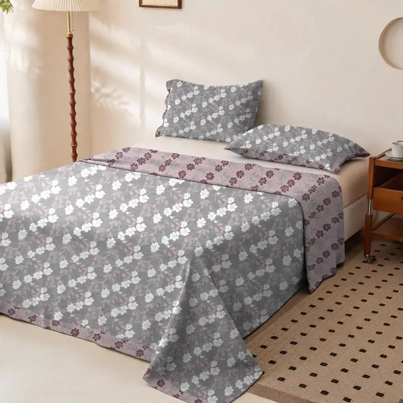 Elegante Tagesdecke aus doppellagigem Baumwollgewebe mit Blumenmuster