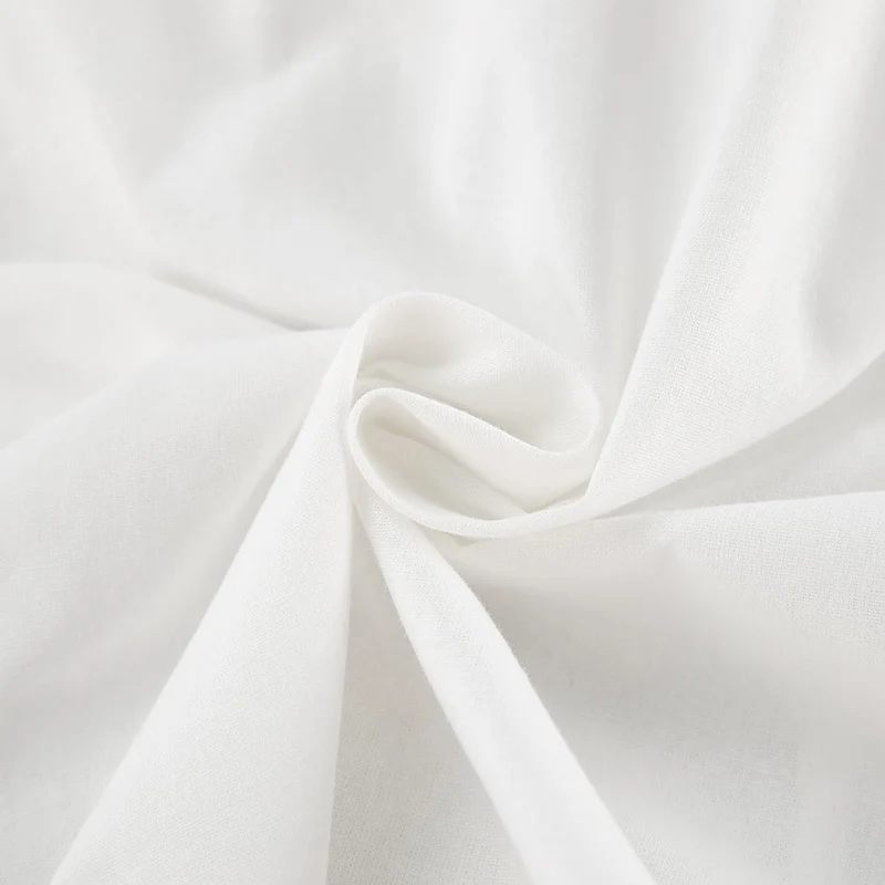 Weißes Baumwoll-Loungewear-Kleid mit Bindekragen
