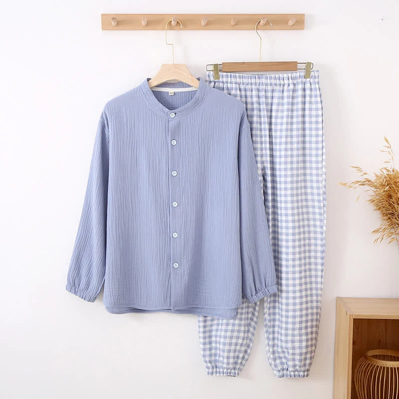 Loungewear-Set mit gemischtem Vichy-Karo-Muster