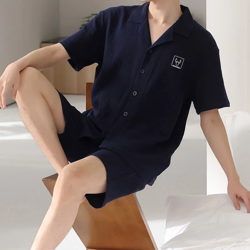 Ownkoti Unisex-Loungewear-Set aus Baumwollgaze