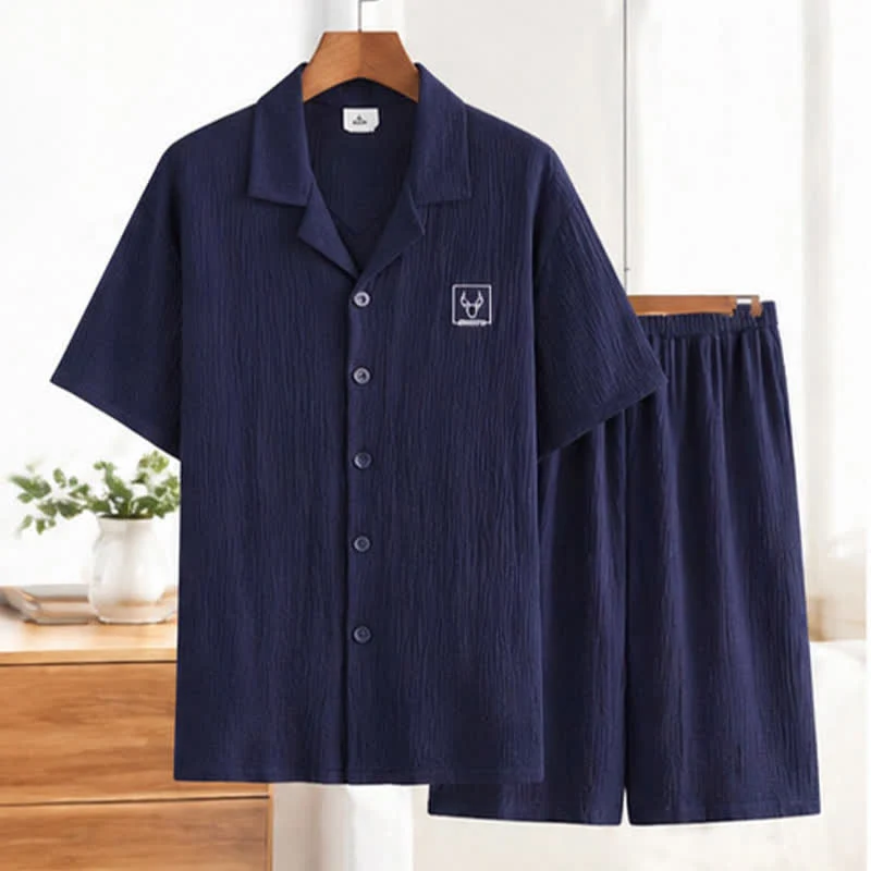 Ownkoti Unisex-Loungewear-Set aus Baumwollgaze