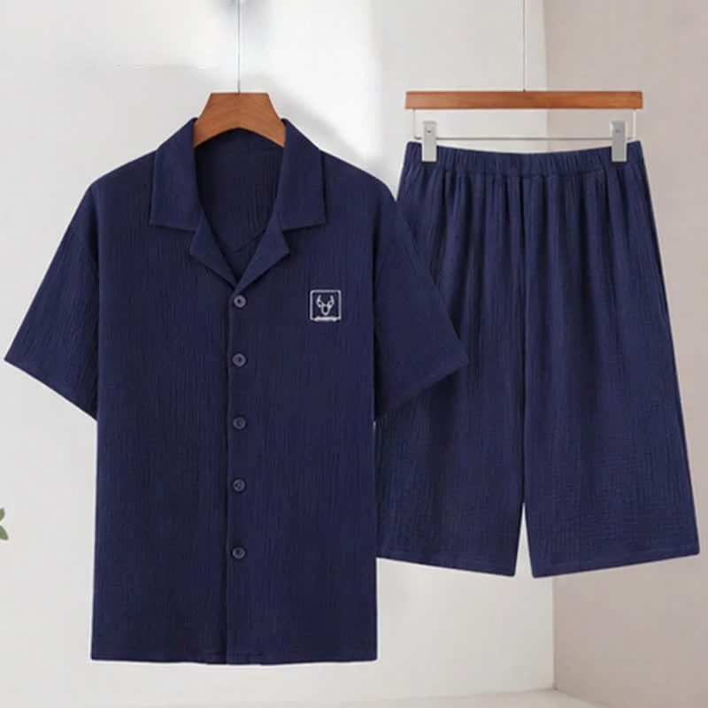 Ownkoti Unisex-Loungewear-Set aus Baumwollgaze