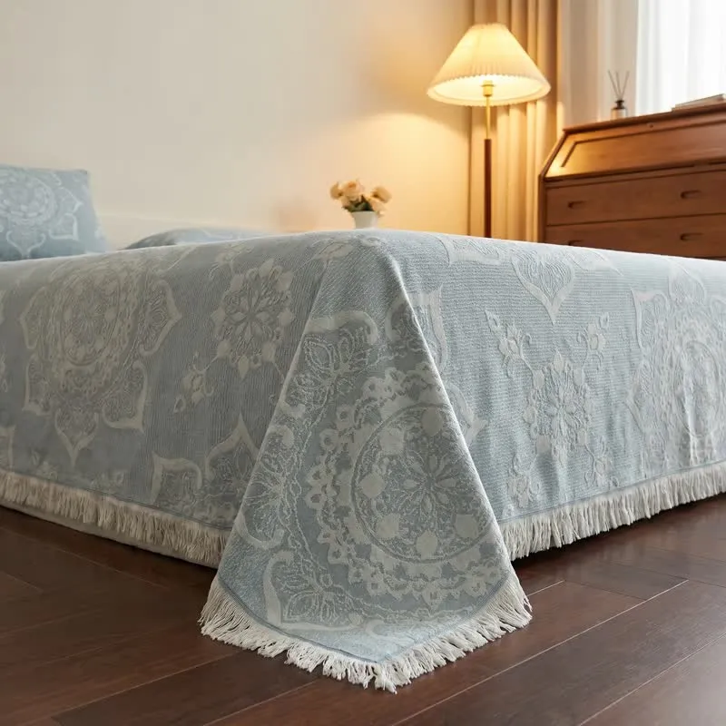 Baumwollgaze-Steppdecke mit mehrfarbigem Mandala-Muster