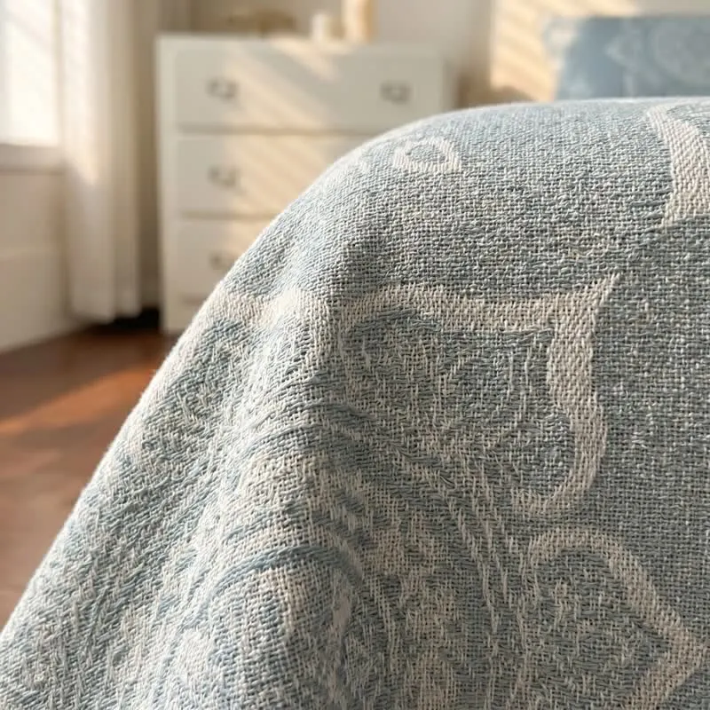 Baumwollgaze-Steppdecke mit mehrfarbigem Mandala-Muster